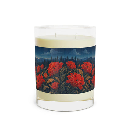 🌺🌙 The Lady Of The Crimson Twilight Garden Scented Candle – Art Deco Floral Fantasy