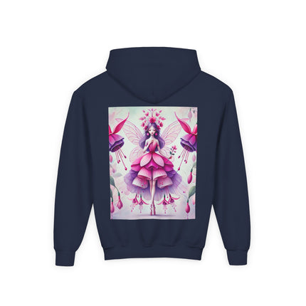 Fuchsia Fairy Youth Hooded Sweatshirt – Radiant Color & Enchanted Imagination