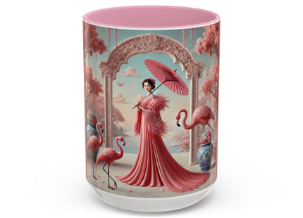 Petals, Porcelain, and Flamingos Colorful Mugs (11oz, 15oz)