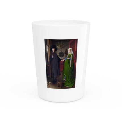 Arnolfini Portrait by Jan Van Eyck Ceramic Shot Glass