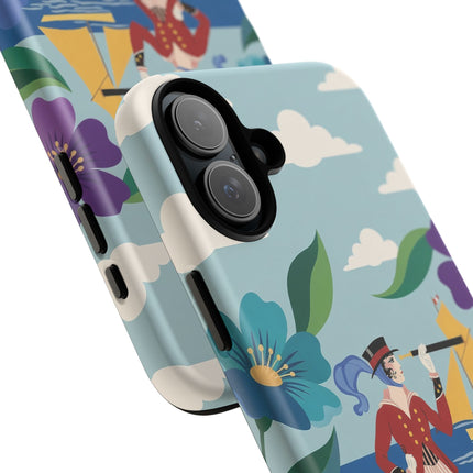 🌊🔭 The Lady Of The Seaside Lookout Phone Case – Art Deco Nautical Adventure
