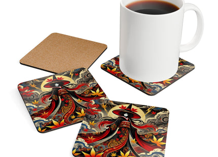 Kabuki Witch Corkwood Coaster Set