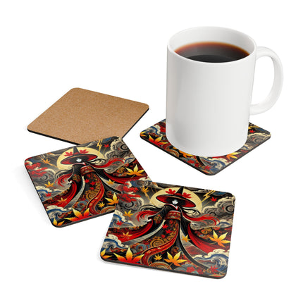 Kabuki Witch Corkwood Coaster Set