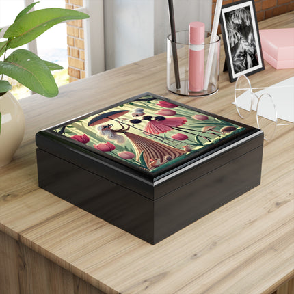 Tulip Parasol Jewelry Box – Whimsical Spring Encounter