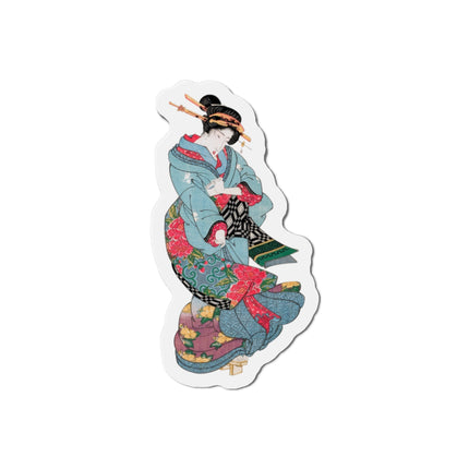 Beauties in a Spring Storm by Keisai Eisen Die-Cut Magnets (5 Sizes)