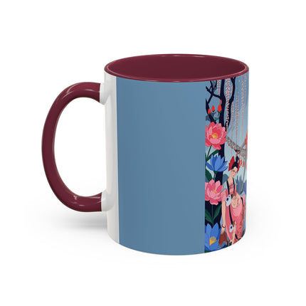 The Ladies Of The Enchanted Hammock Colorful Mugs – Art Deco Whimsical Garden Elegance
