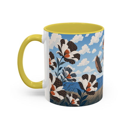 🌊🌼 The Windswept Seaside Promenade Colorful Mug – Art Deco Coastal Elegance
