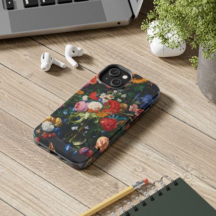 🌺🌙 The Midnight Garden Abundance Phone Case – Art Deco Floral Still Life