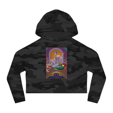 February & Amethyst (from the Gem Series) by Sofia Chiostri Women’s Cropped Hooded Sweatshirt