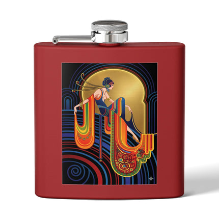 Art Deco Muse Flask – Golden Radiance & Elegant Poise