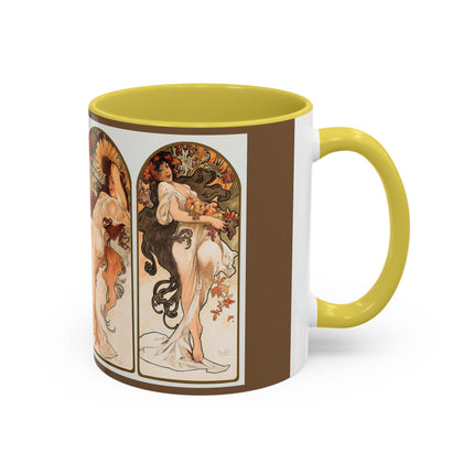 The Seasons by Alphonse Maria Mucha Colorful Mugs (11oz, 15oz)