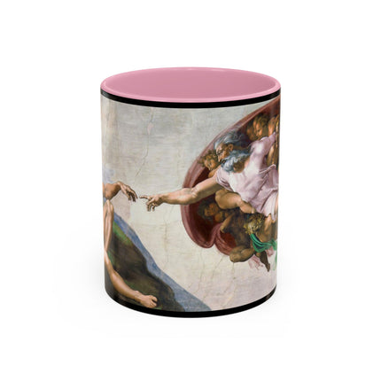 The Creation of Adam by Michelangelo Buonarroti Colorful Mugs (11oz, 15oz)