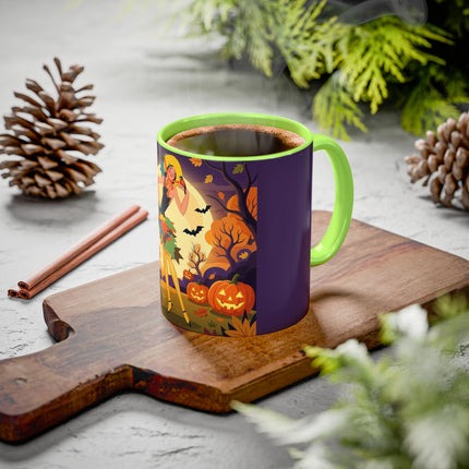 🌕🍂 Autumn Song Beneath The Harvest Moon Colorful Mug – Whimsical Halloween Charm