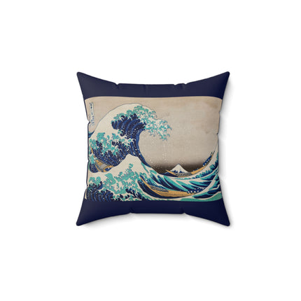 The Great Wave off Kanagawa by Katsushika Hokusai Spun Polyester Square Pillow