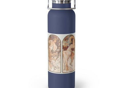 The Seasons by Alphonse Maria Mucha Copper Vacuum Insulated Bottle, 22oz