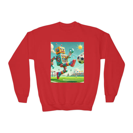 Kickoff Bot! Youth Crewneck Sweatshirt – Action, Energy & Game-Day Fun