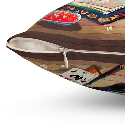 Owl's Magical Workshop Spun Polyester Square Pillow