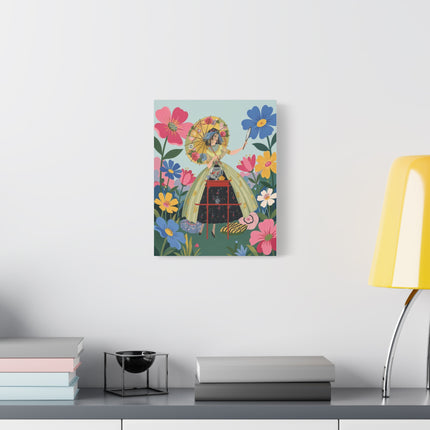 🌸🪞 The Floral Parasol Reflection Placemat – Art Deco Garden Fantasy