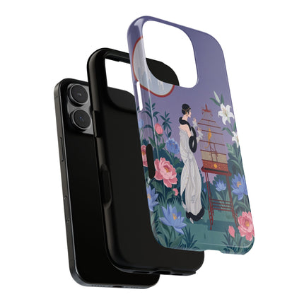 🌸🐦 The Lady Of The Garden Birdcage Phone Case – Art Deco Floral Elegance