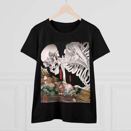 Mitsukuni Defying the Skeleton Spectre by Utagawa Kuniyoshi Women's Midweight Cotton Tee