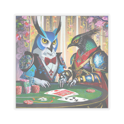 Cyberpunk Owl & Raven Kiss-Cut Stickers (4 Sizes)