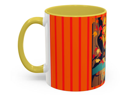 Black Cat in Kimono Colorful Mugs, 11oz