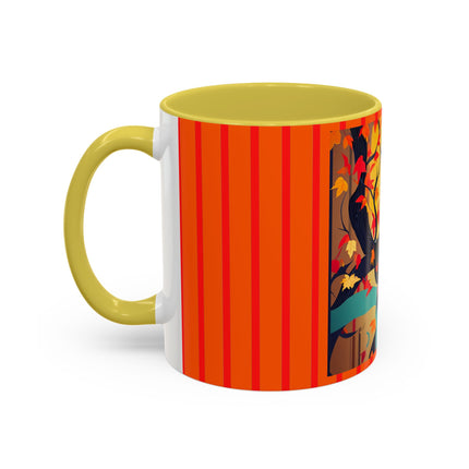 Black Cat in Kimono Colorful Mugs, 11oz
