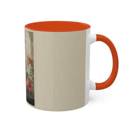 A Basket with Flowers by Herman Henstenburgh Colorful Mugs, 11oz