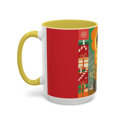 ❤️ The Lady Of The Candlelit Christmas Alcove Colorful Mug – Art Deco Holiday Elegance