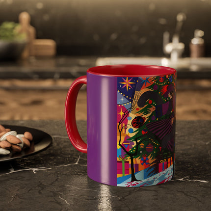 🎄✨ Christmas Among The Twinkling Trees Colorful Mug – Art Deco Holiday Fantasy