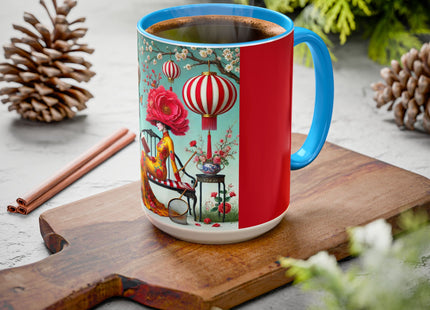 Reading in a Painted Garden Colorful Mugs (11oz, 15oz)