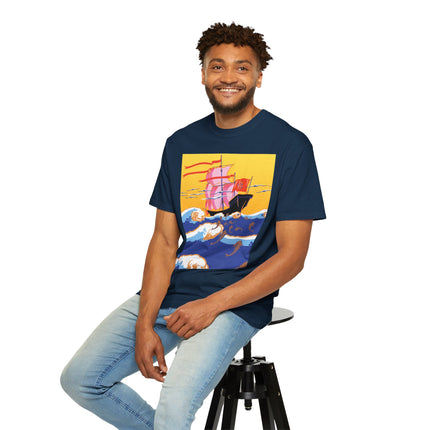 Golden Seas and Whimsical Dreams Unisex Garment-Dyed T-shirt
