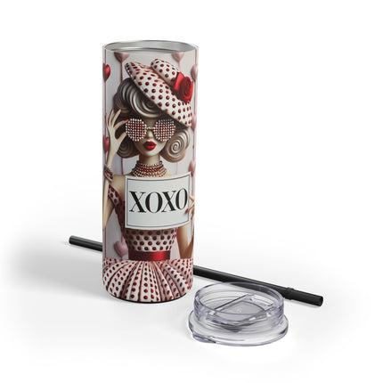 Fashionably Yours, XOXO Skinny Matte Tumbler, 20oz