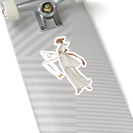 Robe de linon imprimé (Printed linen dress) by George Barbier Kiss-Cut Stickers (4 Sizes)