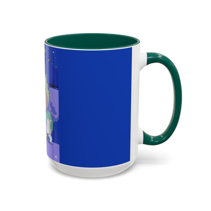 Wishes Beneath the Comet Sky Colorful Mug (11oz, 15oz) – Celestial Magic, Art Deco Elegance & Dreamy Wonder
