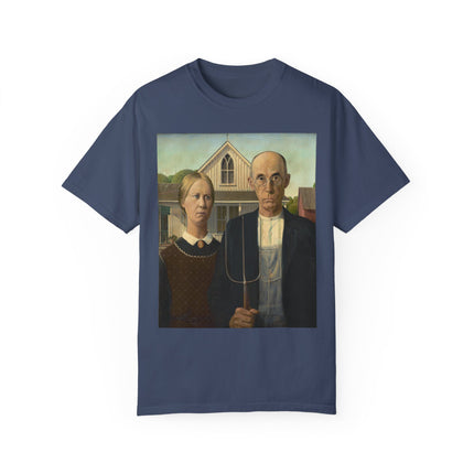American Gothic by Grant Wood Unisex Garment-Dyed T-shirt