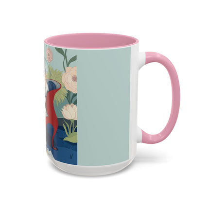 The Lady Of The Scarlet Chaise Colorful Mugs – Art Deco Romantic Elegance