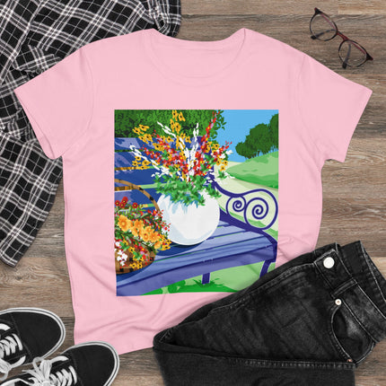 Blooming Harmony Women's Midweight Cotton Tee