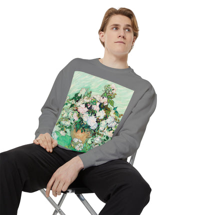 Roses by Vincent Van Gogh Unisex Garment-Dyed Sweatshirt