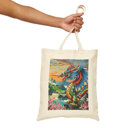 Chinese Dragon Cotton Canvas Tote Bag