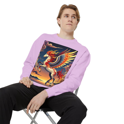 Flame-Winged Horse at Sunset Sweatshirt