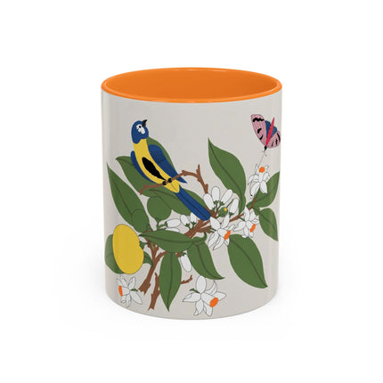 Blue Tit & Butterfly Colorful Mugs – Spring Harmony & Delicate Beauty