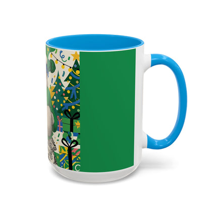 🍀🎄 The Emerald Holly Christmas Colorful Mug – Art Deco Holiday Elegance