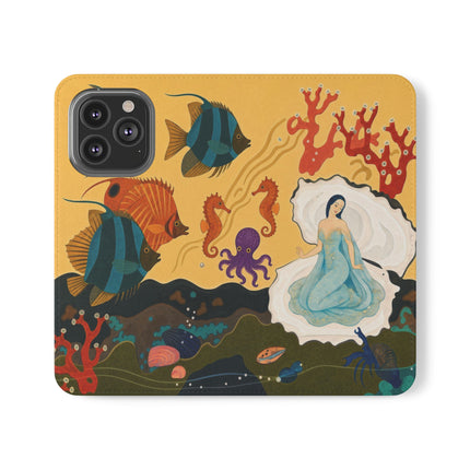 🐚🌊 The Lady Of The Enchanted Pearl Flip Case – Art Deco Undersea Fantasy