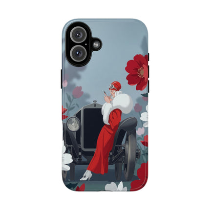🚗🌺 The Lady Of The Grand Touring Car Phone Case – Art Deco Motoring Elegance
