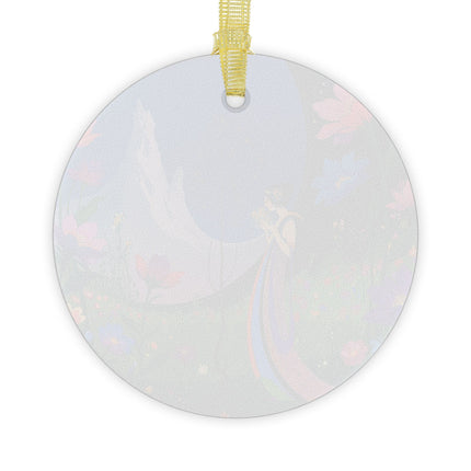 🌊📖 The Lady And The Sea Breeze Glass Ornament – Art Deco Coastal Serenity