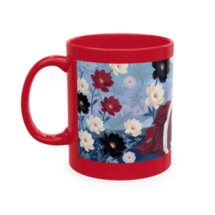 💌🌺 The Lady Of The Scattered Love Letters Ceramic Mug – Art Deco Romantic Elegance