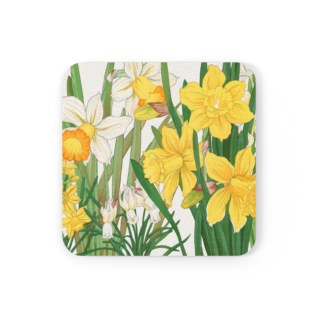 Daffodils by Tanigami Kônan Coaster – Spring Blooms & Japanese Woodblock Elegance