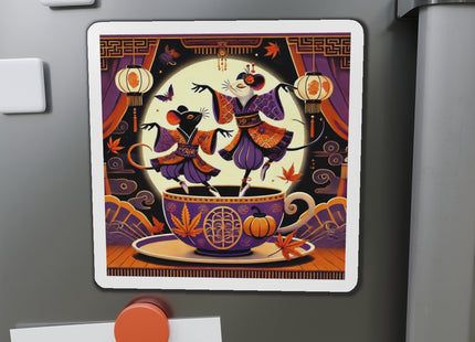 Theatrical Halloween Kabuki Mice Die-Cut Magnets (5 Sizes)