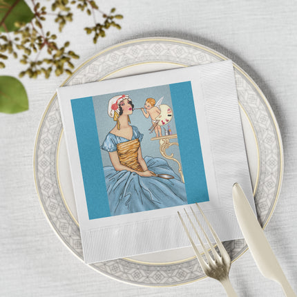 The Enchanting Painter White Coined Napkins